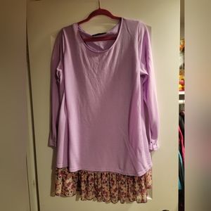 Lavender floral tshirt dress